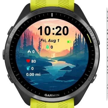 Mystic Forest Sunrise Garmin watch face preview