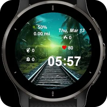 Mystic Railway Garmin watch face preview