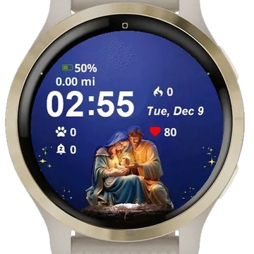 Nat Scene Baby Jesus Star Garmin watch face preview