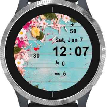 Natural Flowers Garmin watch face preview
