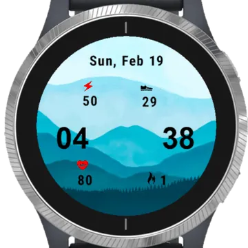 Nature Blue Garmin watch face preview