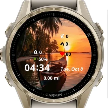 Nature Boat Garmin watch face preview