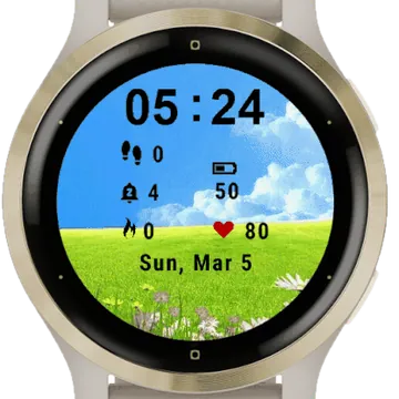 Nature Flowers Garmin watch face preview