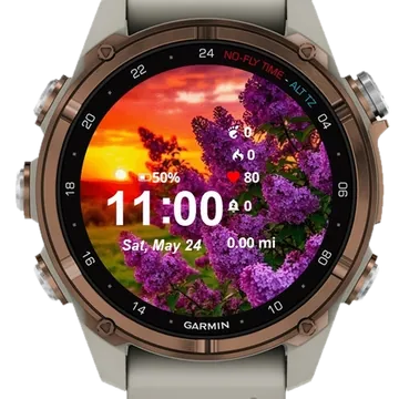 Nature Flowers Landscape Garmin watch face preview