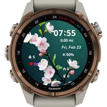 Nature Flowers Garmin watch face preview