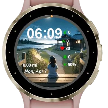 Nature Moon Landscape Garmin watch face preview