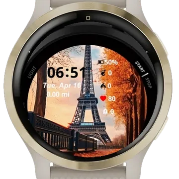 Nature Tour Eiffel Garmin watch face preview