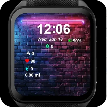 Neon Background Garmin watch face preview