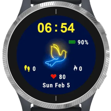 Neon Bird Garmin watch face preview