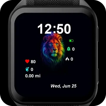 Neon Lion Garmin watch face preview