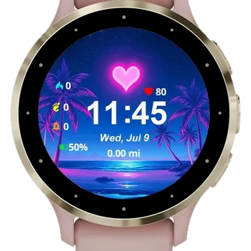 Neon Love Garmin watch face preview