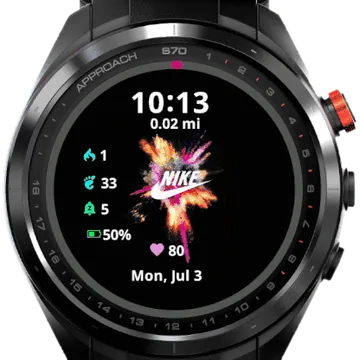 Neon Nike 2 Garmin watch face preview