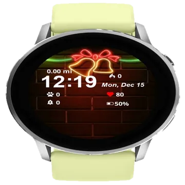 Neon Sign Bell Garmin watch face preview