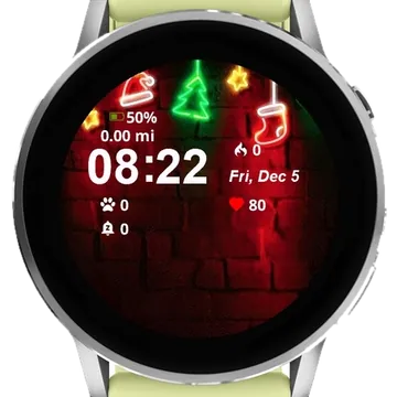 Neon Sign Red Brick Wall Garmin watch face preview