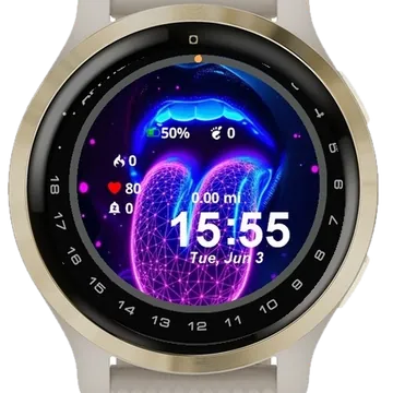 Neon Tongue Matrix Garmin watch face preview