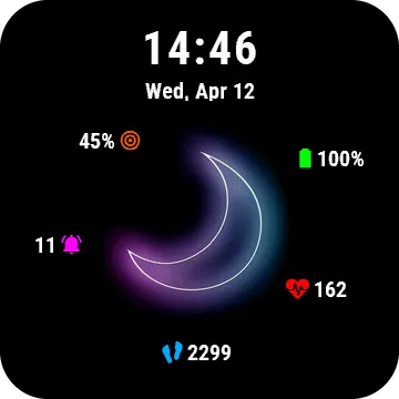 Neonmoon Garmin watch face preview