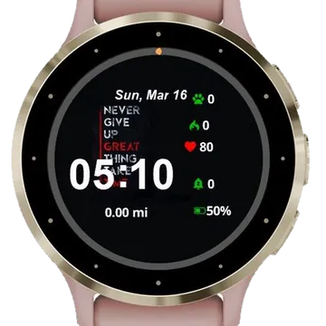 Never Give UP Garmin watch face preview