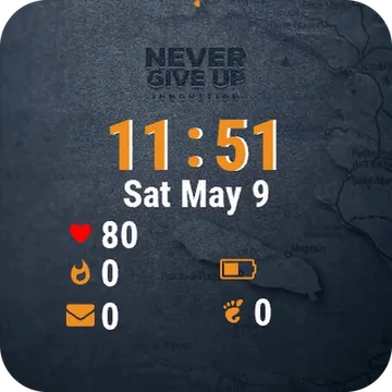 Never Give Up Garmin watch face preview
