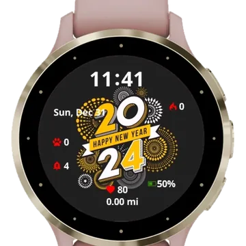 New Year 2024 Garmin watch face preview