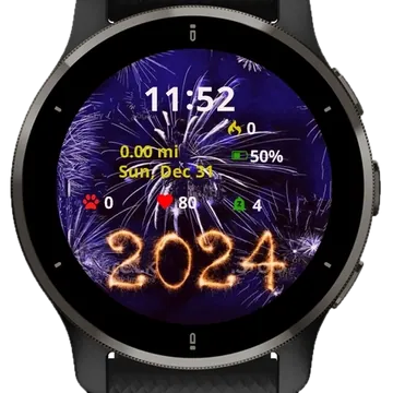 New Year 2024 Wallpaper Garmin watch face preview