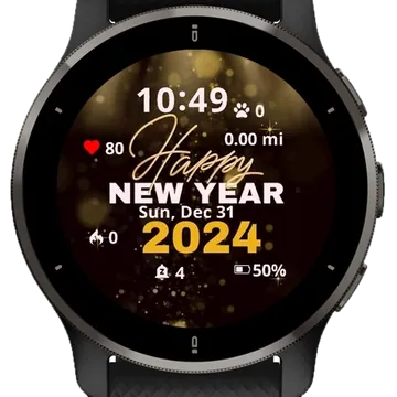 New Year 2024 Garmin watch face preview