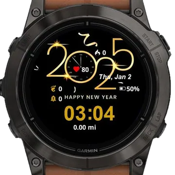 New Year 2025 Garmin watch face preview