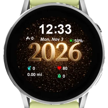 New Year 2026 Garmin watch face preview