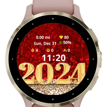 New Year Coming Garmin watch face preview