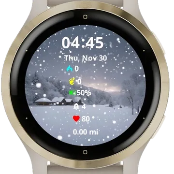 New Year Snow Garmin watch face preview
