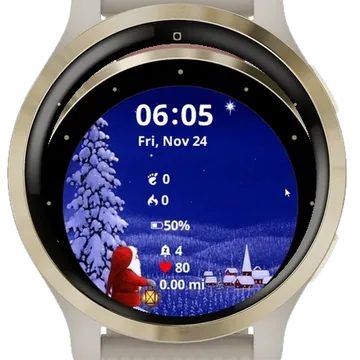 Night Christmas Garmin watch face preview