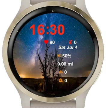 Night Dead Tree Desert Garmin watch face preview