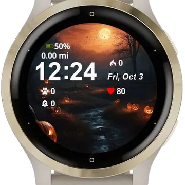 Night Halloween Garmin watch face preview