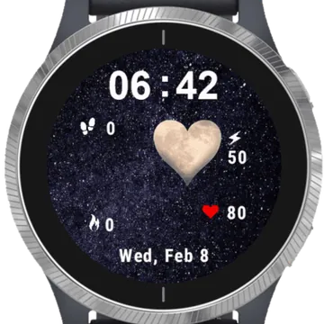 Night Heart Garmin watch face preview
