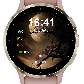 Night Moon Garmin watch face preview