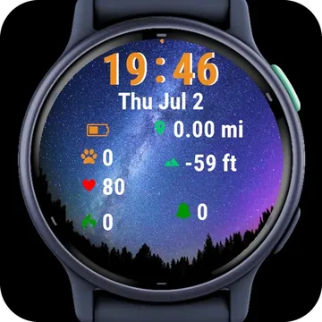Night Sky Milky Garmin watch face preview
