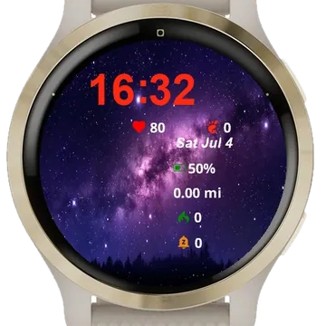 Night Sky Stars Trees Fore Garmin watch face preview