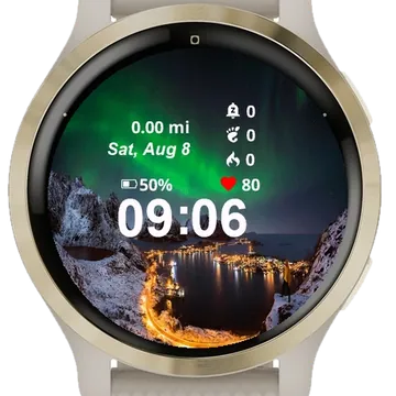 Night Time View Small Town Garmin watch face preview