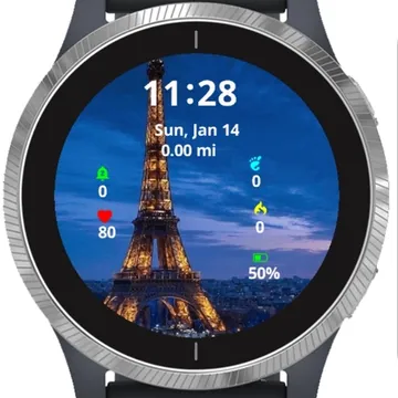 Night tour Eiffel Garmin watch face preview