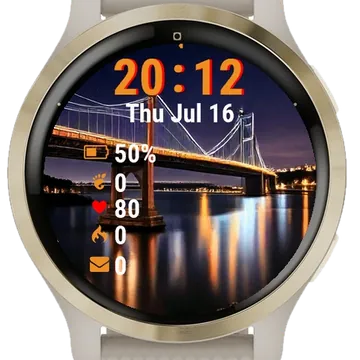 Night View Bridge Garmin watch face preview