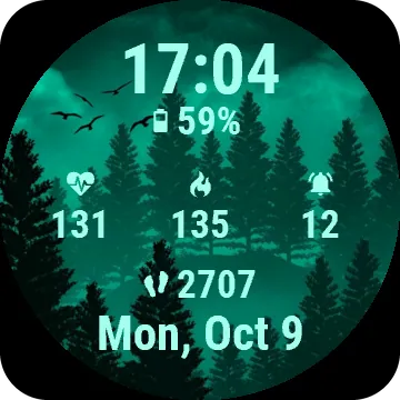 Nightforest Garmin watch face preview