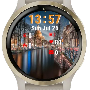 Nighttime View Canal Garmin watch face preview