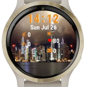 Nighttime View City Skyline Garmin watch face preview