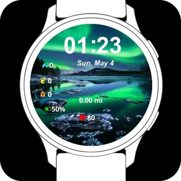 Northern Lights Garmin watch face preview