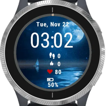 Ocean Full Moon Reflection Garmin watch face preview