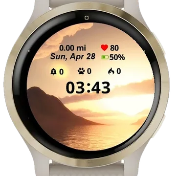 Ocean Sunset Sky Garmin watch face preview