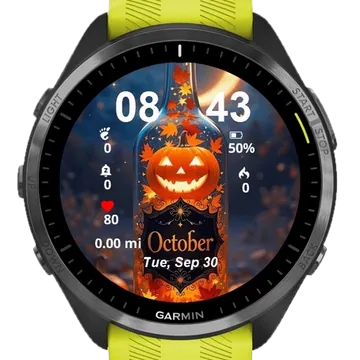 October Glass Garmin watch face preview