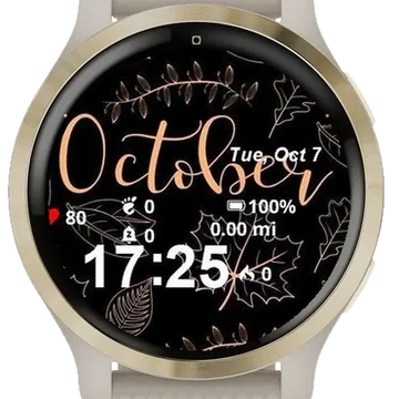 October Garmin watch face preview