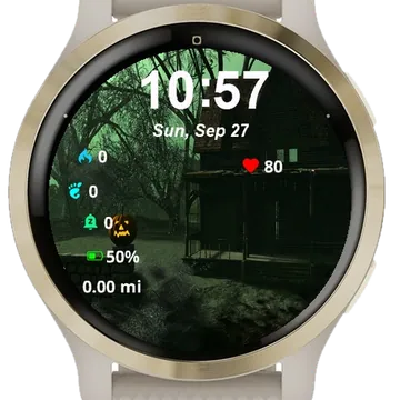 Old House Pumpkins Garmin watch face preview
