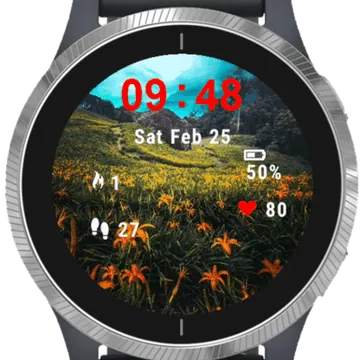 Orange Lily Garmin watch face preview