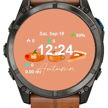 Orange Pumpkin Some Food Garmin watch face preview